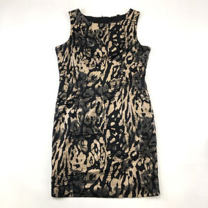 Frank Lyman black gold NEW sleeveless sheath dress Size 16 lined